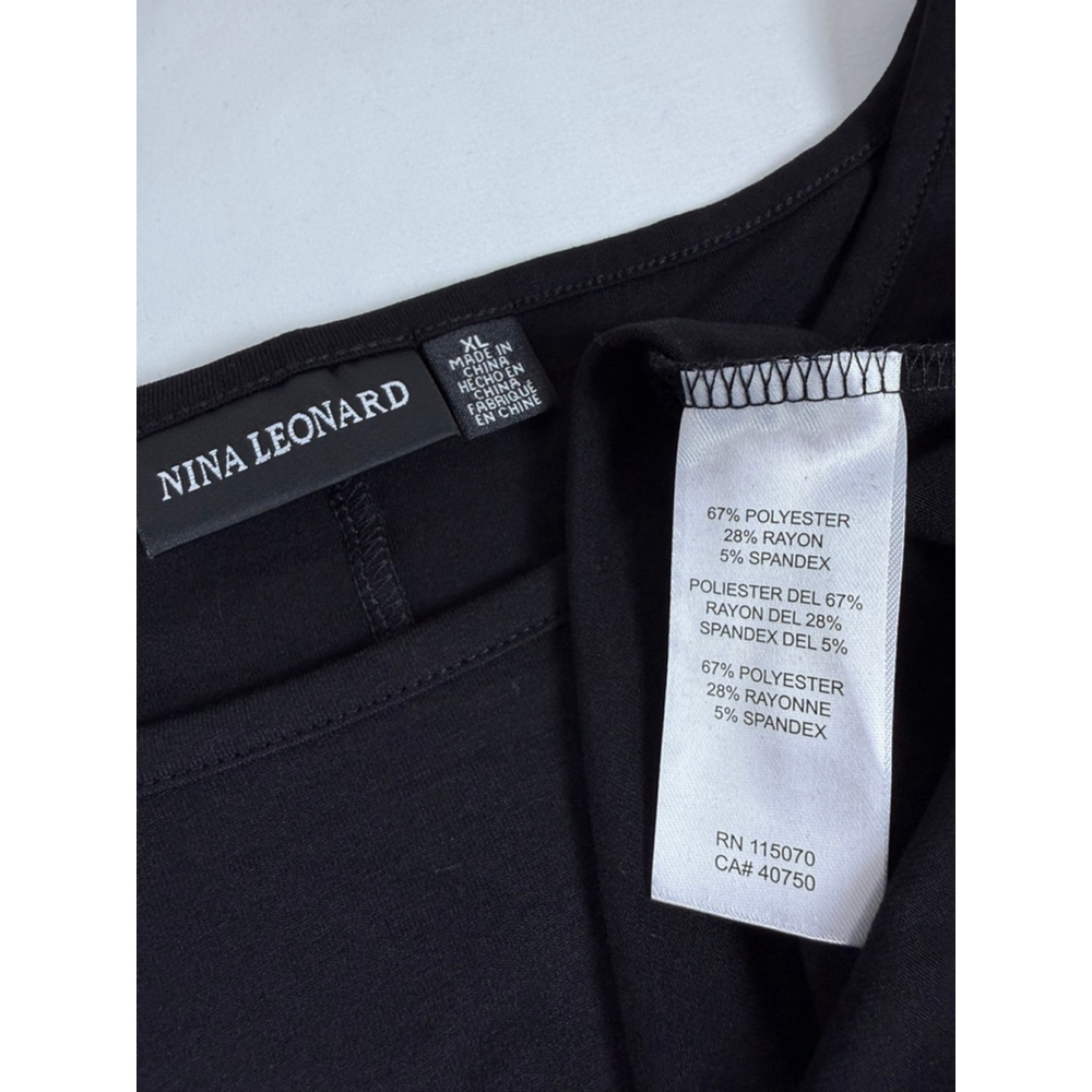 NWOT Women's Nina Leonard Black Lace Shoulder Sleeveless Dress XL - Picture 7 of 10